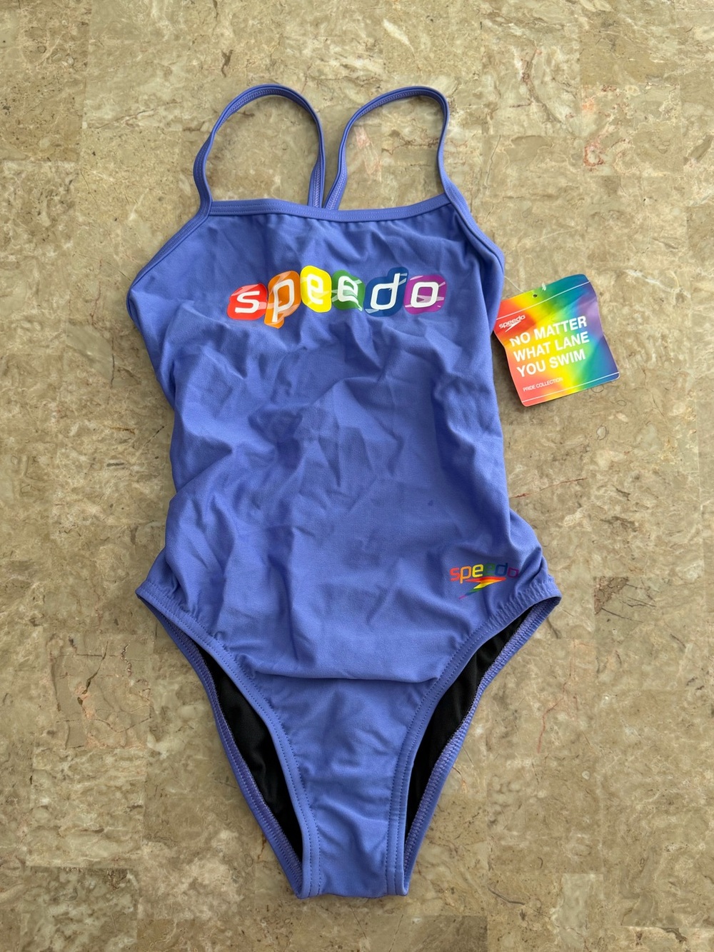 NWT Speedo Rainbow Pride Collection Pride Graphic One Back One Piece Swim sz 28